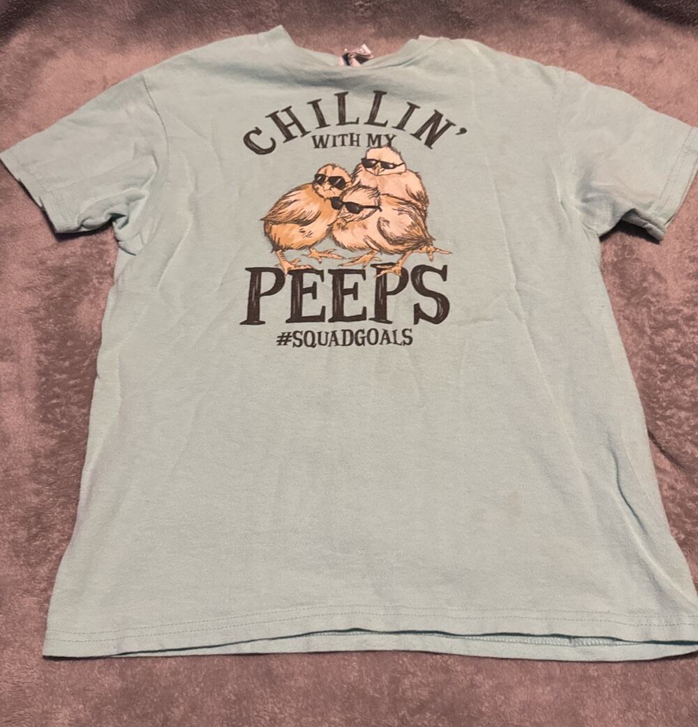 Delta Pro Weight Youth Shirt Chillin With My Peeps Size XS